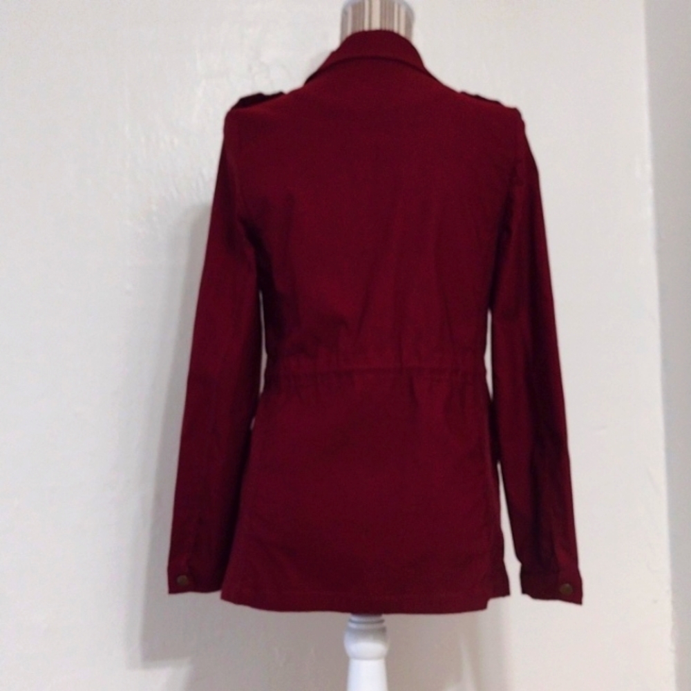 Eden Society Burgundy Full Front Zip Utility Jacket Size S - Picture 4 of 12